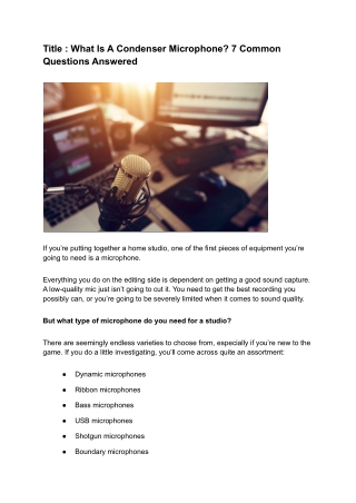 What Is A Condenser Microphone_ 7 Common Questions Answered