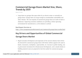 Commercial Garage Doors Market Size, Share, Trends by 2031