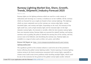 Runway Lighting Market Size, Share, Growth, Trends, Shipment | Industry Forecast