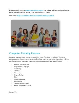 Computer training courses