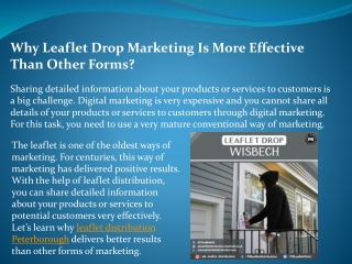 Why Leaflet Drop Marketing Is More Effective Than Other Forms