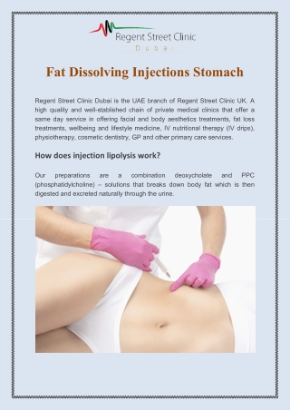 Fat Dissolving Injections Stomach