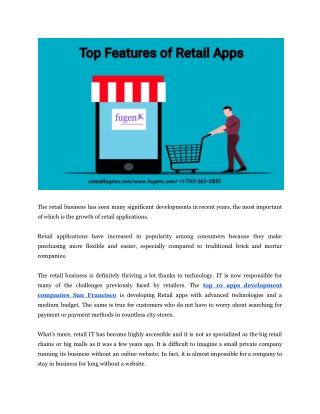 Top Features of Retail Apps