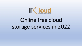 Online free cloud storage services in 2022
