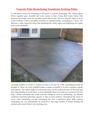 Concrete Patio Resurfacing Transforms Existing Patios