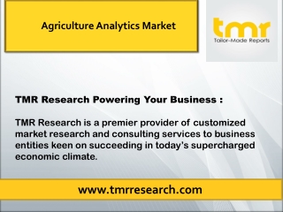 Agriculture Analytics Market  to Witness Growth Acceleration