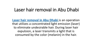 Laser hair removal in Abu Dhabi