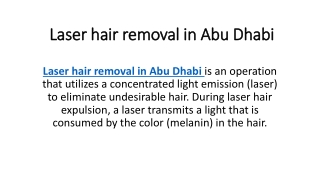 Laser hair removal in Abu Dhabi