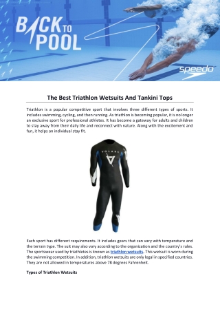 The Best Triathlon Wetsuits And Tankini Tops