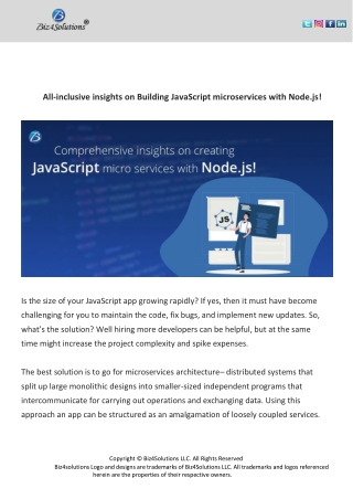 All-inclusive insights on Building JavaScript microservices with Node!