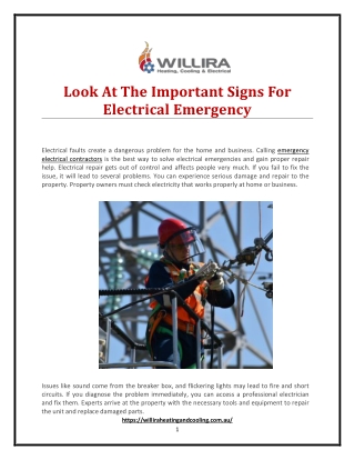 Look At The Important Signs For Electrical Emergency