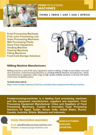 Milking Machine Manufacturers