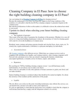 Cleaning Company in El Paso (1)