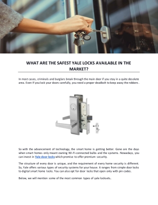 WHAT ARE THE SAFEST YALE LOCKS AVAILABLE IN THE MARKET