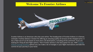 Frontier Airlines Manage Booking & Reservations