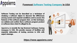 Foremost Software Testing Company In USA