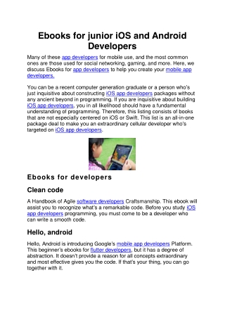 Ebooks for junior iOS and Android builders (3)