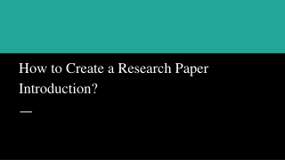 How to Create a Research Paper Introduction