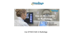 Use Of NCCI Edit In Radiology