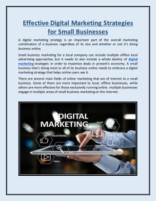 Effective Digital Marketing Strategies for Small Businesses