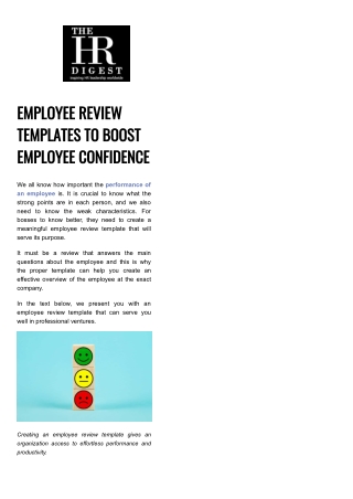 Employee Review Templates to Increase Employee Satisfaction