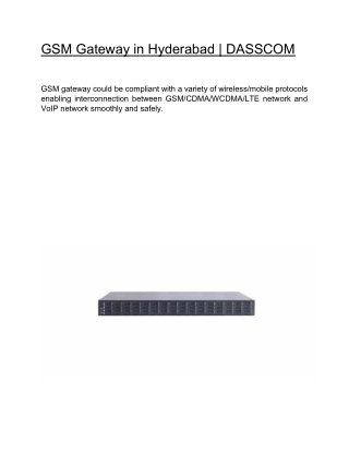 GSM Gateway in Hyderabad | DASSCOM