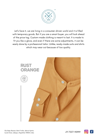 Custom-Made Suits Prevails Over Others - RMA
