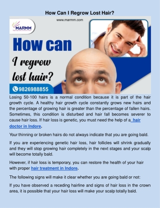 ​How Can I Regrow Lost Hair?