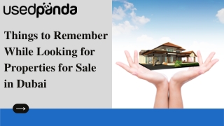 Things to Remember While Looking for Properties for Sale in Dubai