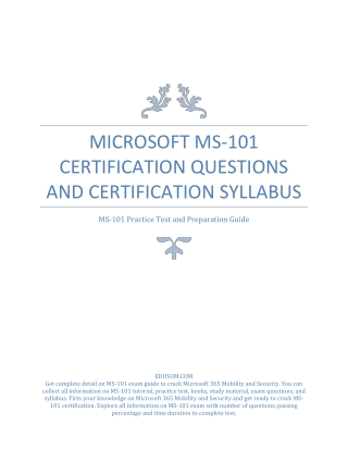 Microsoft MS-101 Certification Questions and Certification Syllabus