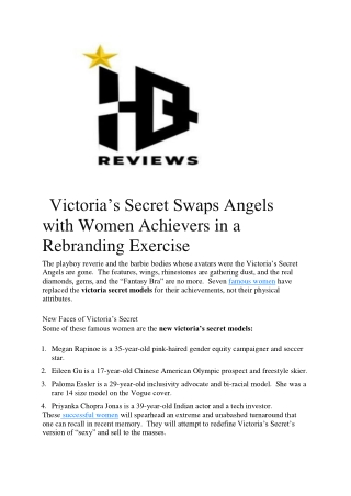 Victoria’s Secret Swaps Angels with Women Achievers in a Rebranding Exercise