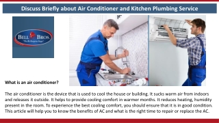 Discuss Briefly about Air Conditioner and Kitchen Plumbing Service