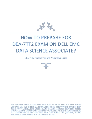 How to Prepare for DEA-7TT2 exam on Dell EMC Data Science Associate?