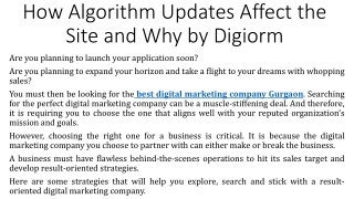 How Algorithm Updates Affect the Site and Why by Digiorm