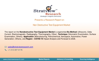 Non Destructive Test Equipment Market Growth and Industry Analysis 2021-2026