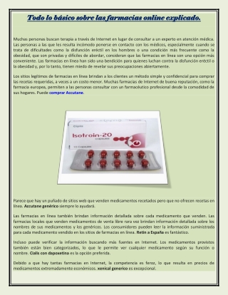 Todo lo básico sobre las farmacias online explicado.