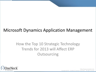 Microsoft Dynamics Application Management: How the Top 10 St