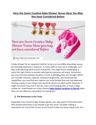 Here are seven creative baby shower venue ideas you may not have considered before