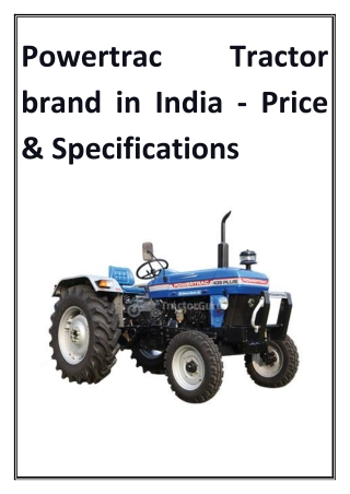 Powertrac Tractor brand in India