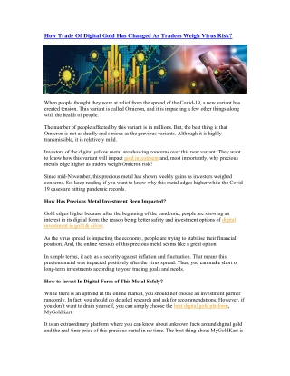 How Trade Of Digital Gold Has Changed As Traders Weigh Virus Risk