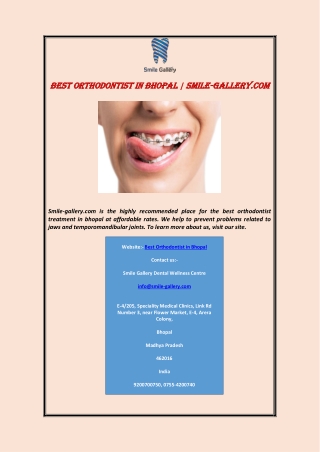 Best Orthodontist In Bhopal | Smile-gallery.com