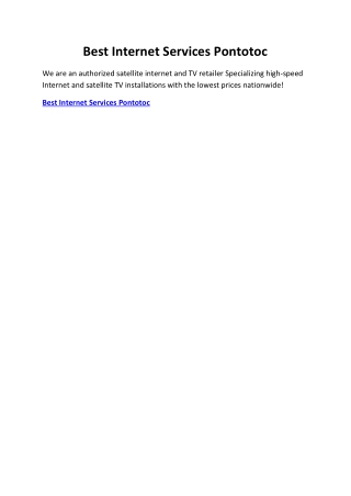 Best Internet Services Pontotoc