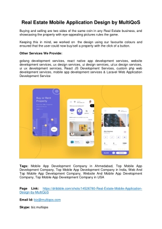 Real Estate Mobile Application UI/UX Design by MultiQoS