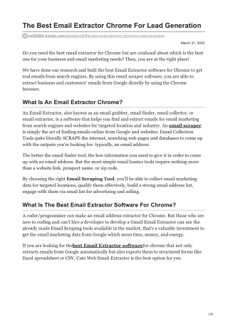 1What Is The Best Email Extractor Chrome For Lead Generation