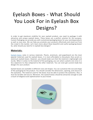 Eyelash Boxes