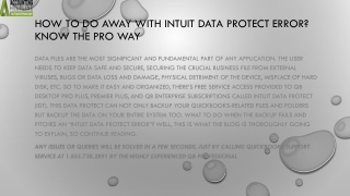 What is Intuit Data Protect Error and how to resolve it?