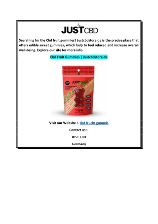 Cbd Fruit Gummies  Justcbdstore.de