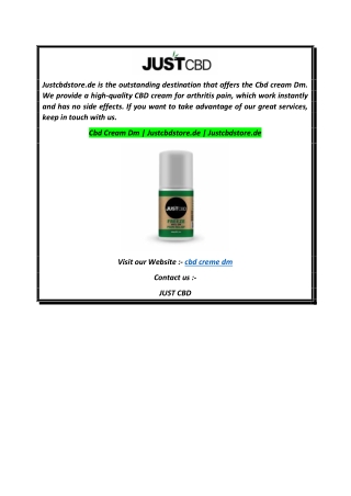 Cbd Cream Dm  Justcbdstore.de  Justcbdstore.de