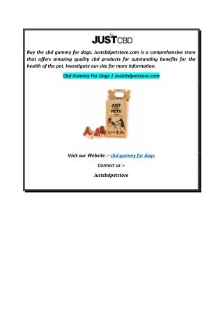 Cbd Gummy For Dogs  Justcbdpetstore.com