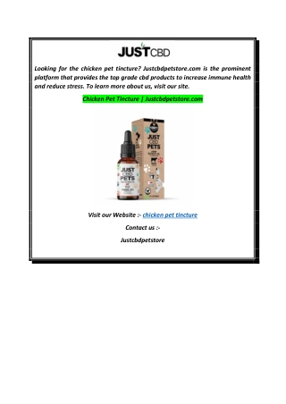 Chicken Pet Tincture  Justcbdpetstore.com